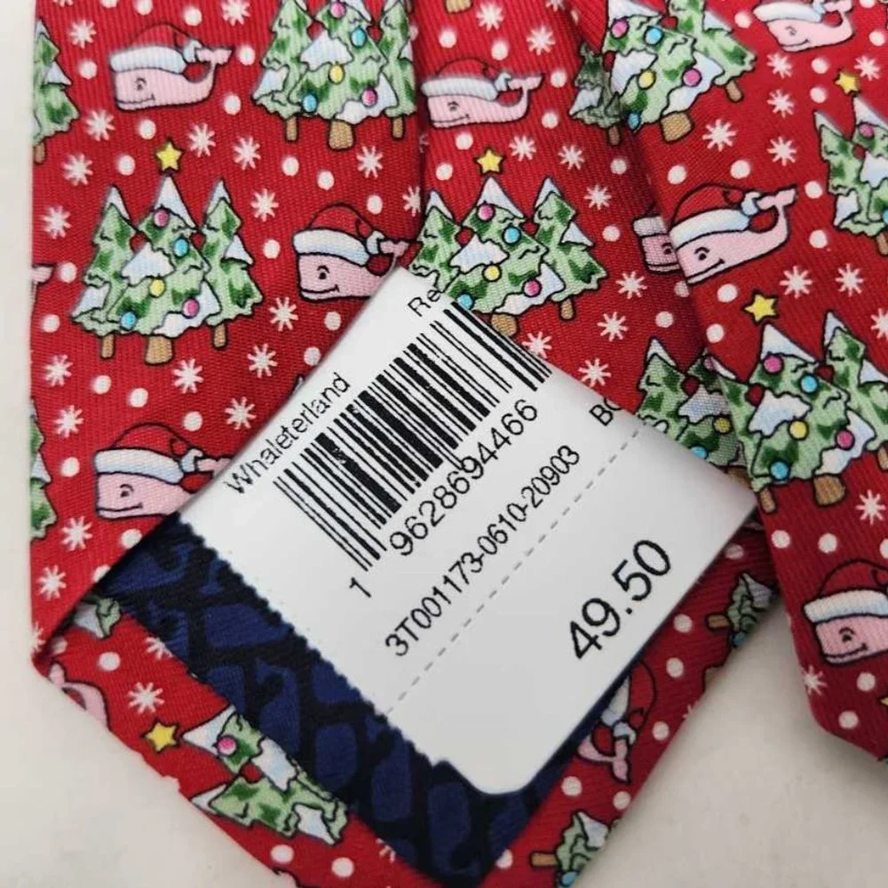 New boys Santa whale Vineyard Vines winter whaleterland Christmas tie